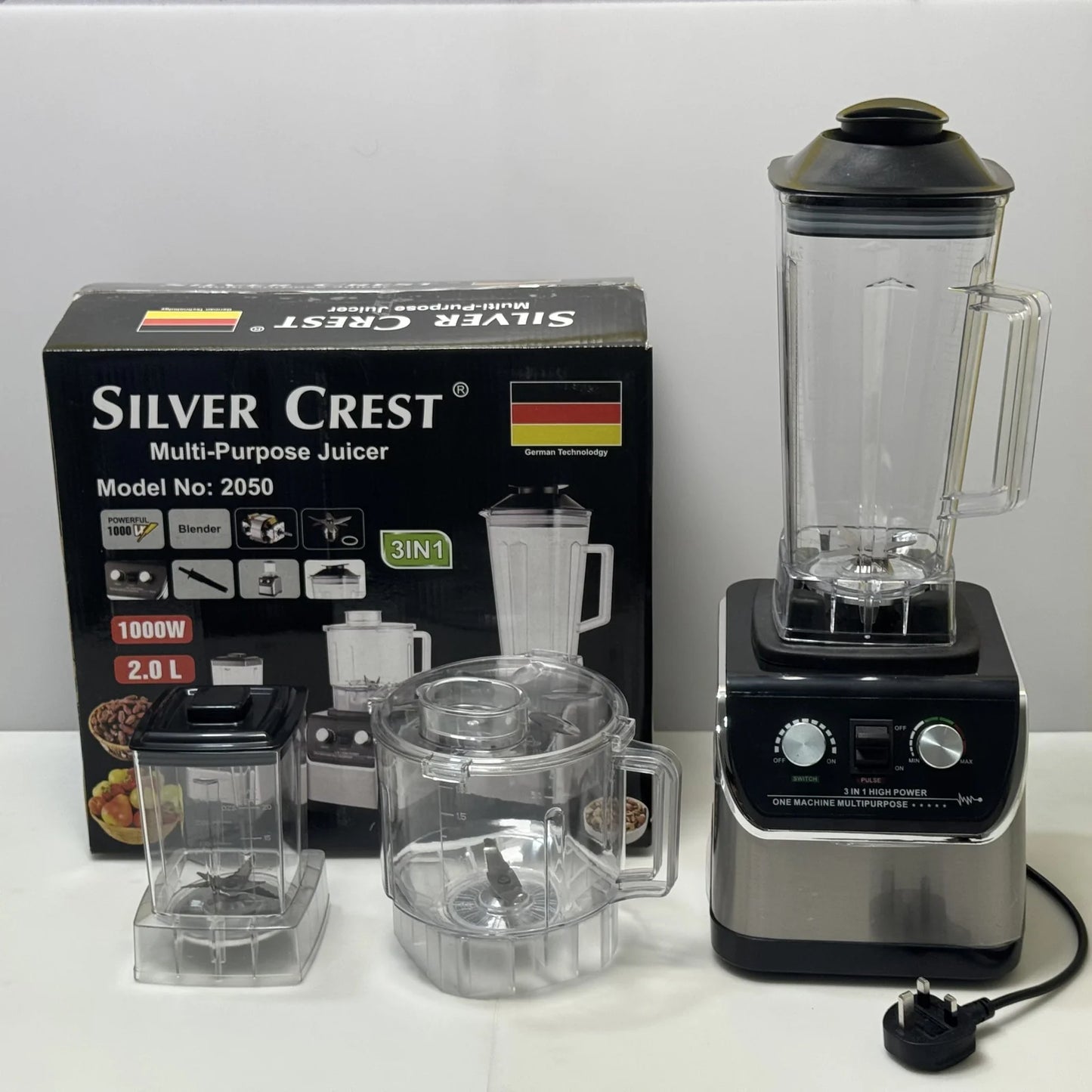 Lot Imported German Technology | 3-in-1 Silver Crest Blender, Chopper & Grinder